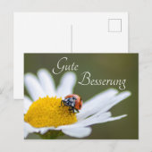 Gute Besserung mit Glücks-Marienkäfer Briefkaart (Voorkant / Achterkant)