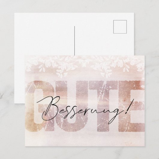 *Gute Besserung* Spruch Karte Blass Briefkaart (Voorkant / Achterkant)