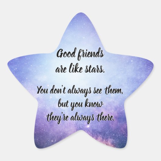 Gute Freunde sind wie Sterne Ster Sticker (Voorkant)