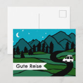 Gute Reise Campervan Vanlife Wohnmobil Sommer Berg Briefkaart (Voorkant / Achterkant)