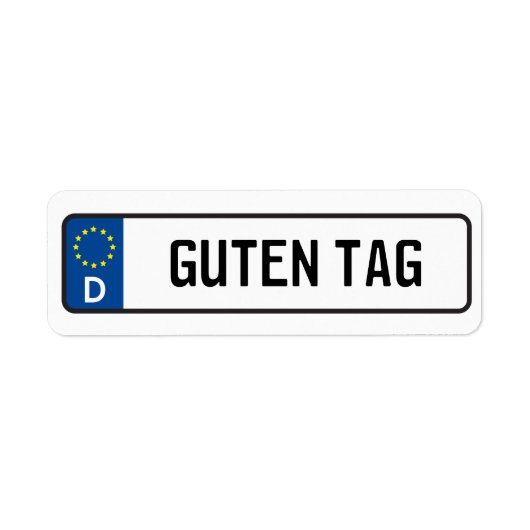 Guten label deutschland kennzeichen sticker (Voorkant)