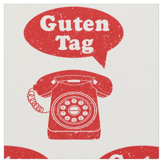 Guten label German Retro Telefoon Stof (Close Up)