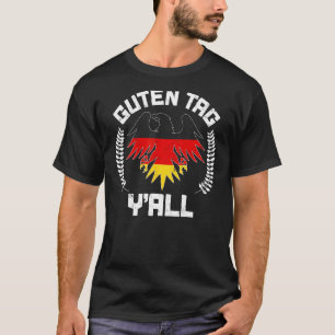 Guten Label Y'all Biergarten Duitsland Vlag Duitse T-shirt