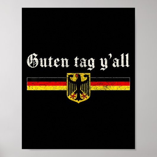 Guten Label Y'all Funny Greeting German Prost Poster (Voorkant)