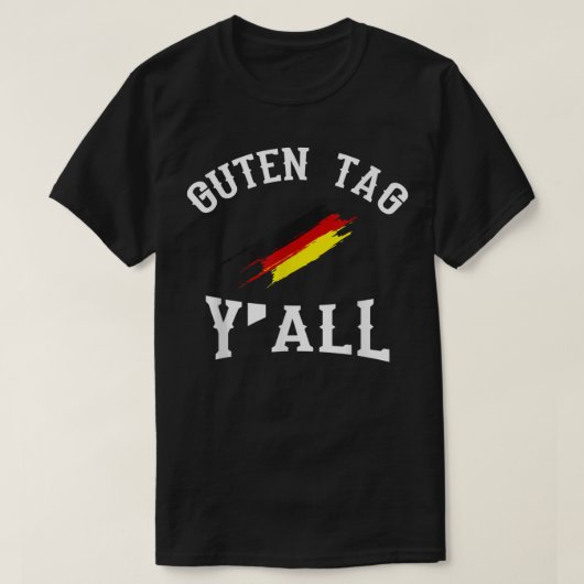 Guten Label Y'all German Flag Funny Oktoberfest Gi T-shirt (Design voorkant)