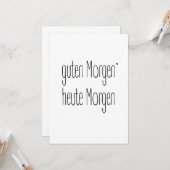 Guten Morgen Heute Morgen - card Kaart (Voorkant / Achterkant in situ)