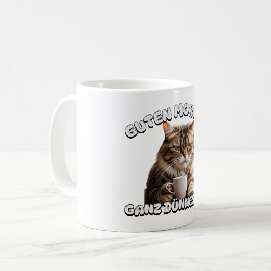 Guten Morgen Katze schlecht gelaunt Morgenmuffel Koffiemok (Voorkant links)