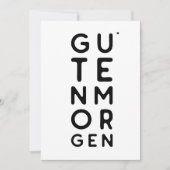 Guten Morgen - minimalistic typography card Kaart (Voorkant)