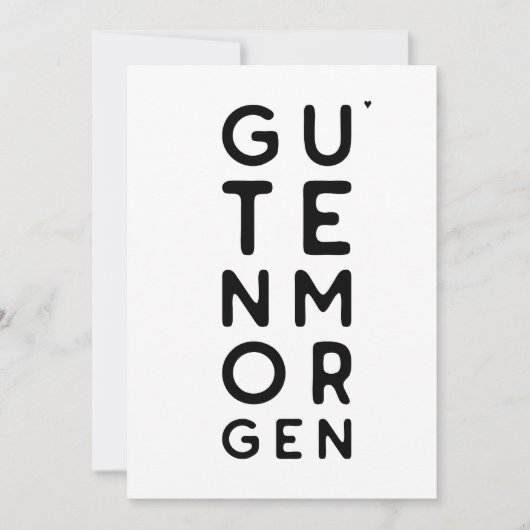 Guten Morgen - minimalistic typography card Kaart (Voorkant)