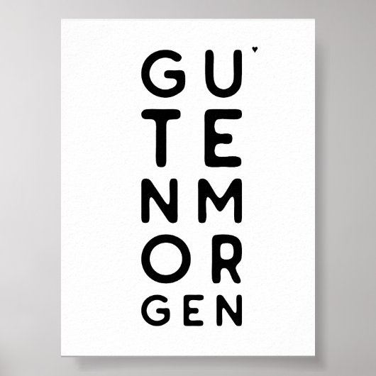 Guten Morgen - minimalistic typography poster (Voorkant)