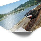 Güterzug in Assmanshausen am Rhein Foto Afdruk (Hoek)