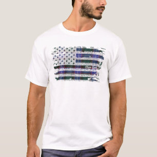 Guthrie Achternaam Amerikaanse Vlag Schotse Clan T T-shirt