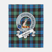 Guthrie Ancient Clan Badge Tartan Pset Fleece Deken (Voorkant)
