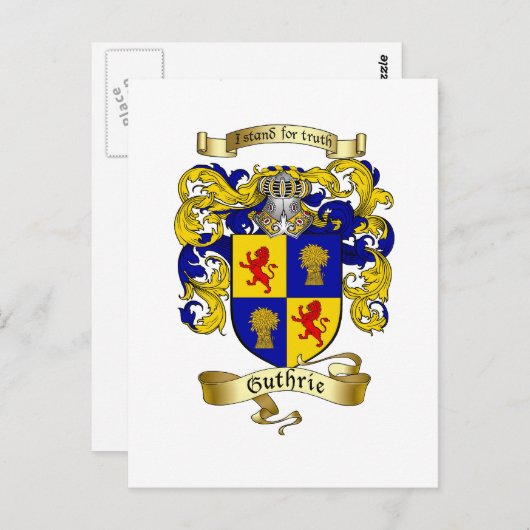 Guthrie Coat of Arms Briefkaart (Voorkant / Achterkant)