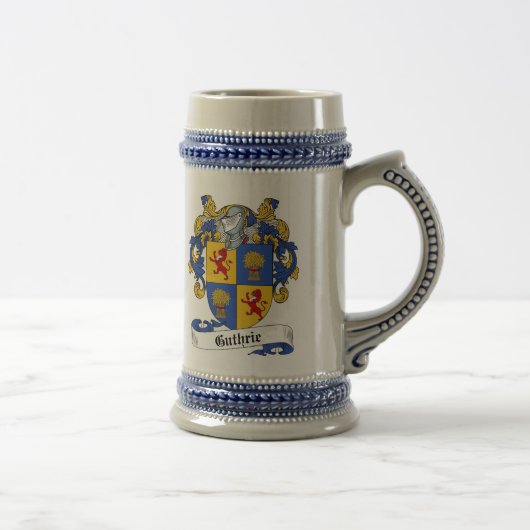 Guthrie Coat of Arms Stein - Family Crest Bierpul (Rechts)