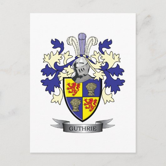 Guthrie Family Crest Coat of Arms Briefkaart (Voorkant)