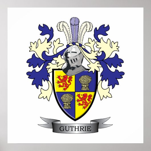 Guthrie Family Crest Coat of Arms Poster (Voorkant)