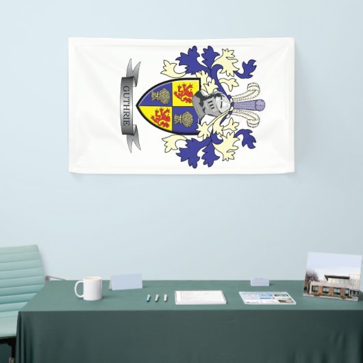 Guthrie Family Crest Coat of Arms Spandoek (Beurs)
