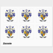 Guthrie Family Crest Coat of Arms Vierkante Sticker (Vel)