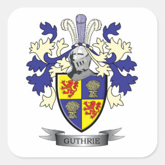 Guthrie Family Crest Coat of Arms Vierkante Sticker