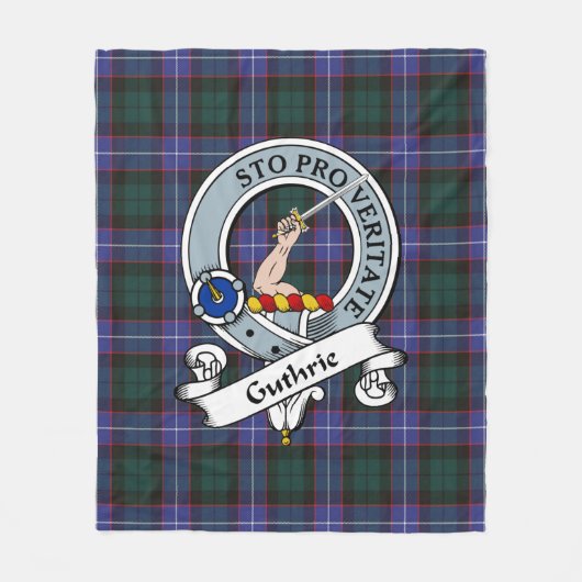 Guthrie Modern Clan badge Tartan Pset Fleece Deken (Voorkant)