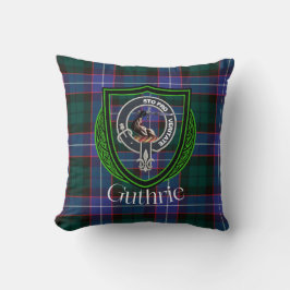 Guthrie Schotse Clan Tartan & Crest Kussen
