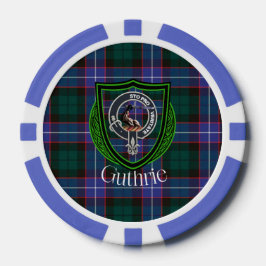 Guthrie Schotse Clan Tartan & Wapen Poker Chips