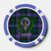 Guthrie Schotse Clan Tartan & Wapen Poker Chips (Achterkant)