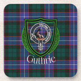 Guthrie Scottish Clan Tartan & Crest Bier Onderzetter
