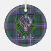 Guthrie Scottish Clan Tartan & Crest Glas Ornament (Voorkant)