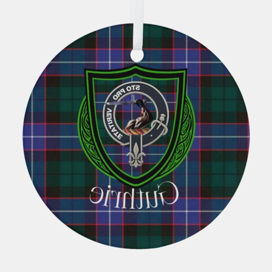 Guthrie Scottish Clan Tartan & Crest Glas Ornament (Achterkant)