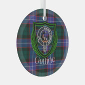 Guthrie Scottish Clan Tartan & Crest Glas Ornament (Voorkant Rechts)