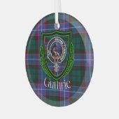 Guthrie Scottish Clan Tartan & Crest Glas Ornament (Voorkant links)