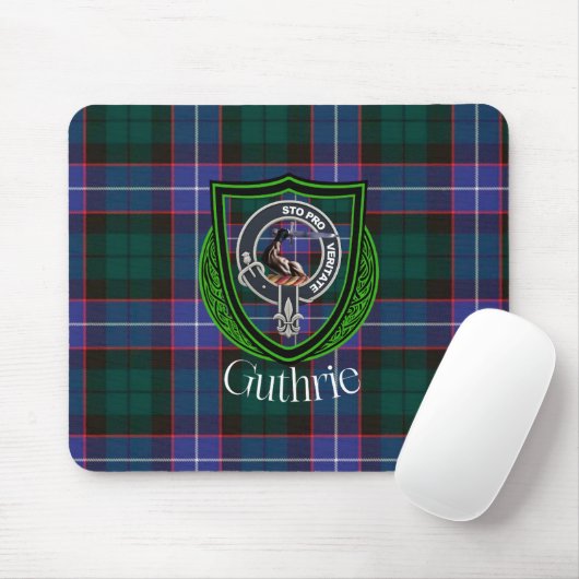 Guthrie Scottish Clan Tartan & Crest Muismat (Met muis)