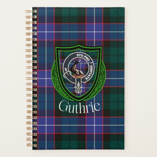 Guthrie Scottish Clan Tartan & Crest Planner (Voorkant)