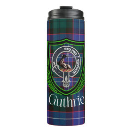 Guthrie Scottish Clan Tartan & Crest Thermosbeker