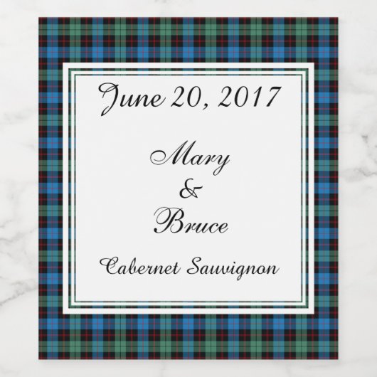 Guthrie Scottish Wedding Wine Label Wijn Etiket (Enkel label)