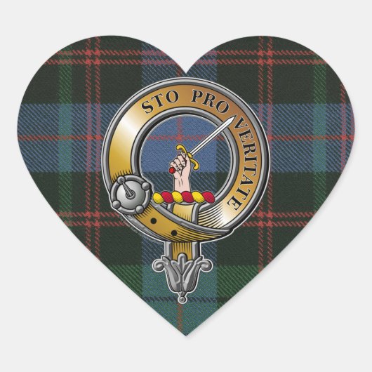 Guthrie Tartan & Badge Hart Sticker (Voorkant)