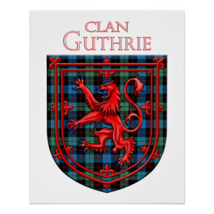Guthrie Tartan Scottish Play Lion Rampant Perfect Poster