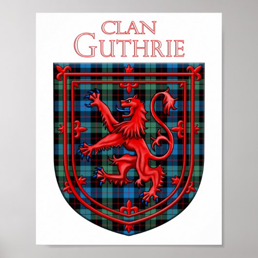 Guthrie Tartan Scottish Play Lion Rampant Poster (Voorkant)