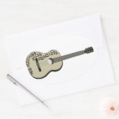 Guthrie's gitaar "Deze machine doodt fascisten" Ovale Sticker (Envelop)