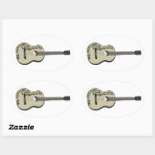 Guthrie's gitaar "Deze machine doodt fascisten" Ovale Sticker (Vel)