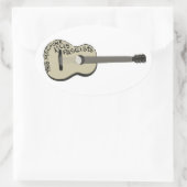 Guthrie's gitaar "Deze machine doodt fascisten" Ovale Sticker (Tas)