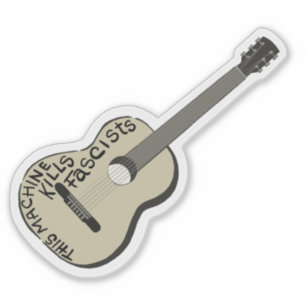 Guthrie's gitaar "Deze machine doodt fascisten" Sticker