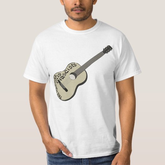 Guthrie's gitaar "Deze machine doodt fascisten" T-shirt (Voorkant)