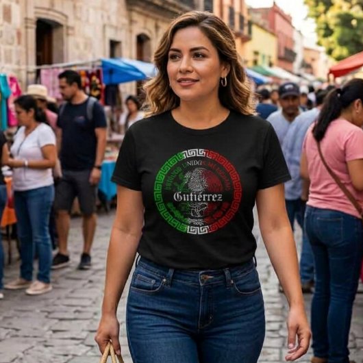 Gutiérrez  Achternaam México embleem shirt Dames