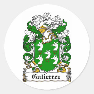 GUTIERREZ FAMILY CREST - GUTIERREZ WAPEN RONDE STICKER