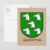 Gutierrez Family Heraldic Shield Briefkaart (Voorkant / Achterkant)