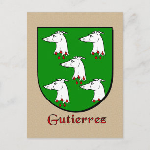 Gutierrez Family Heraldic Shield Briefkaart