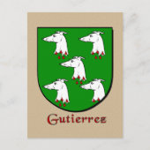 Gutierrez Family Heraldic Shield Briefkaart (Voorkant)